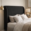 Ver imagem 1 de Cabeceira de Cama Box Solteirão 100cm Livia Boucle Preto - Mirra Decor
