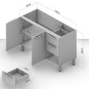 Ver imagem 6 de Balcão de Cozinha 2 Portas 3 Gavetas Menu Kitchen Canelone 