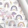 Papel de Parede Auto Colante Infantil Aquarela Arco-iris Roxo Vinil Decorativo Quarto Sala 15m - 3