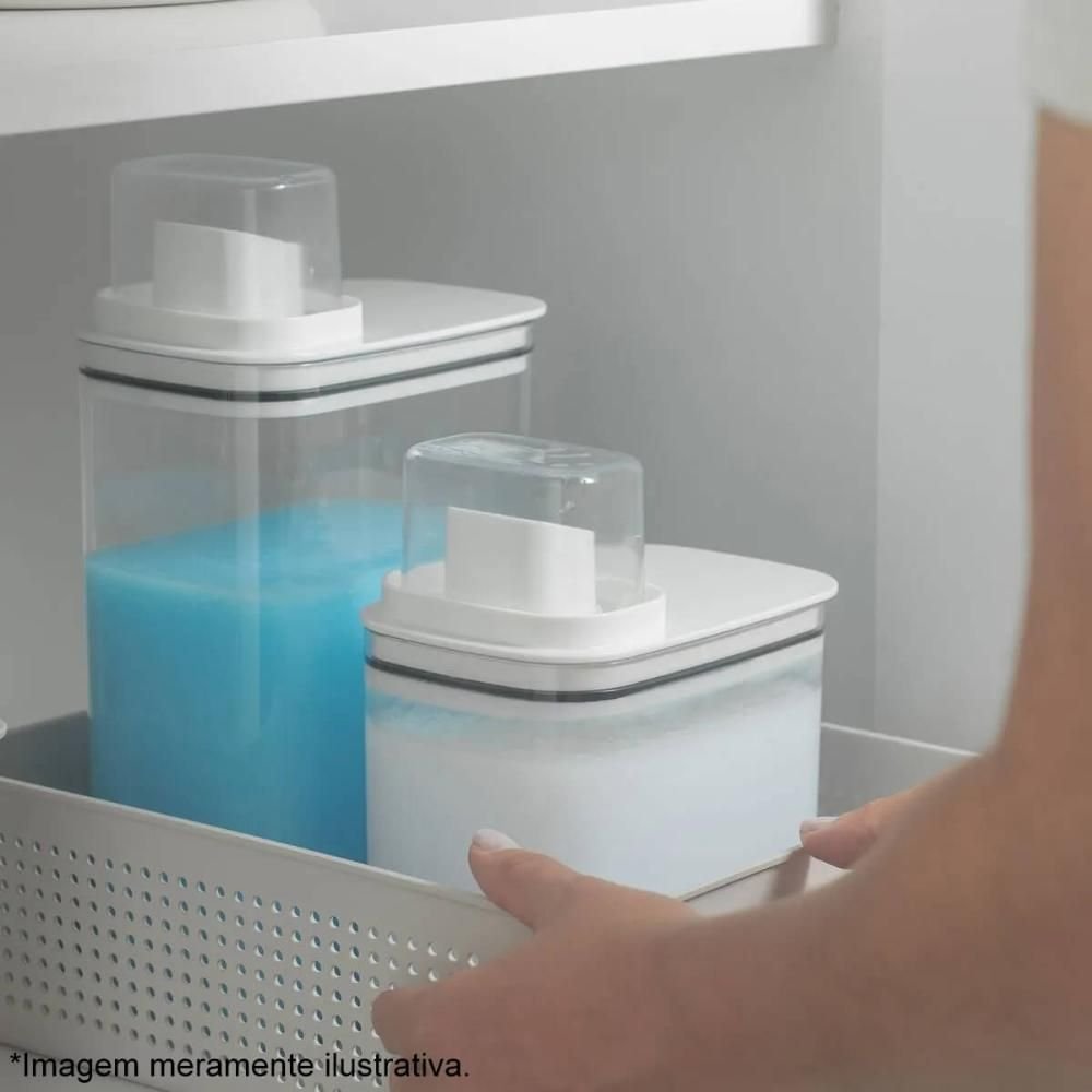 Kit 2 Dispenser para Amaciante e Sabão Líquido 2,3l Flow Bege com Tampa Medidora ou - 2