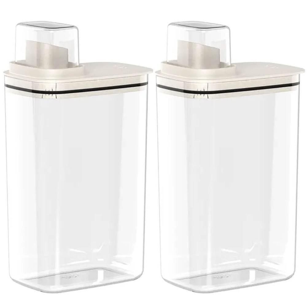 Kit 2 Dispenser para Amaciante e Sabão Líquido 2,3l Flow Bege com Tampa Medidora ou - 1