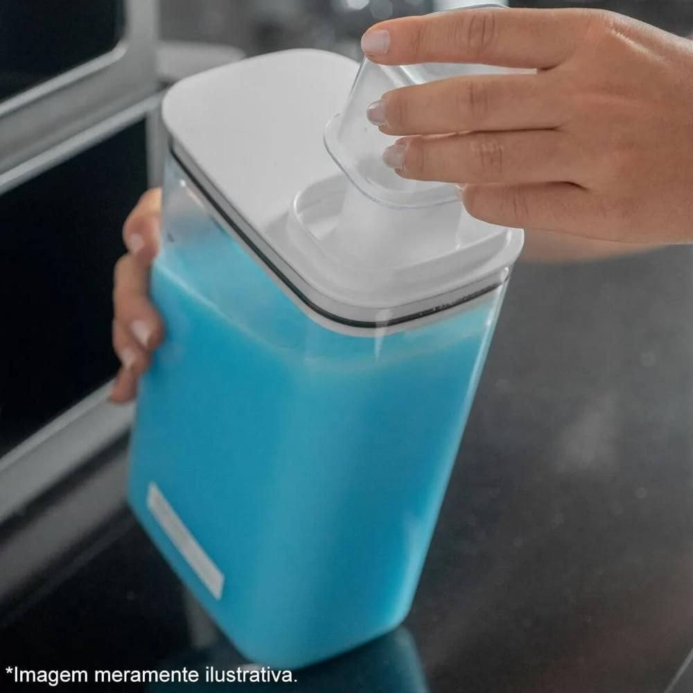 Kit 2 Dispenser para Amaciante e Sabão Líquido 2,3l Flow Bege com Tampa Medidora ou - 4