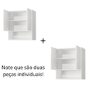 Ver imagem 4 de Armario Aéreo Organizador Multiuso Quarto Sala Bela 4 Portas:Nature