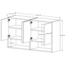 Ver imagem 5 de Armario Aéreo Organizador Multiuso Quarto Sala Bela 4 Portas:Nature