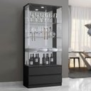 Ver imagem 2 de Cristaleira 2 Portas com Led Diamante Mavaular Cor Preto