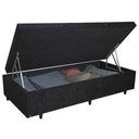 Ver imagem 3 de Cama Box Baú Solteirão Suede Preto Emth 96x203x40