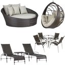 Ver imagem 1 de Kit 4 Cadeiras e Mesa 2 Espreguiçadeiras 1 Balanço Ninho e 1 Chaise em Alumínio Trama Original