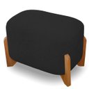 Ver imagem 1 de Puff Oval Pé de Madeira Decorativo para Sala Orgânico Confortável e Reforçado Bouclé Fluffy
