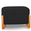 Ver imagem 5 de Puff Oval Pé de Madeira Decorativo para Sala Orgânico Confortável e Reforçado Bouclé Fluffy