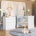 Ver imagem 1 de Quarto Infantil Completo Ana 4 Gavetas Branco - Pnr Móveis