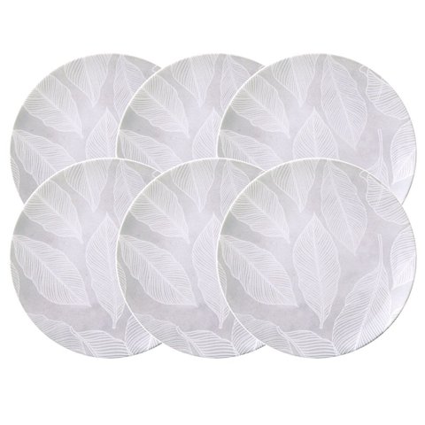 Prato Raso Porcelana Decorada Arbo 25cm 6 Unidades - Tramontina 96580/070