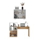 Ver imagem 4 de Conjunto Escritório Escrivaninha e Balcão 3 Portas Multimóveis MP7007 Rustic/Branco