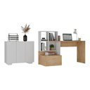 Ver imagem 1 de Conjunto Escritório Escrivaninha e Balcão 3 Portas Multimóveis MP7007 Rustic/Branco