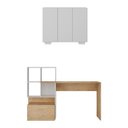 Ver imagem 5 de Conjunto Escritório Escrivaninha e Balcão 3 Portas Multimóveis MP7007 Rustic/Branco