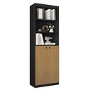 Ver imagem 2 de Estante Livreiro com 5 Prateleiras e 2 Portas Gold Luxo - Dullar Móveis:preto/ripado