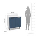 Ver imagem 4 de Balcão de Cozinha Amara 80x92,5cm com Prateleira e 2 Portas Branco/Azul 250019