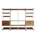 Ver imagem 3 de Guarda Roupa Aberto Industrial Casal Modulado Completo Amêndoa Cabideiro com Gavetas Ferro Branco