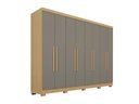 Ver imagem 2 de Guarda-Roupa Casal 8 Portas com Pés 241cm Multimóveis Madeirado/Cinza
