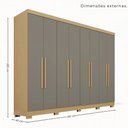 Ver imagem 4 de Guarda-Roupa Casal 8 Portas com Pés 241cm Multimóveis Madeirado/Cinza