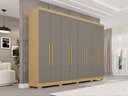 Ver imagem 1 de Guarda-Roupa Casal 8 Portas com Pés 241cm Multimóveis Madeirado/Cinza