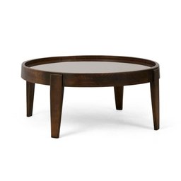 Mesa de Centro de Madeira e Vidro 94cm Virgínia Castanho Canela - 2