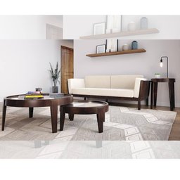 Mesa de Centro de Madeira e Vidro 94cm Virgínia Castanho Canela - 4
