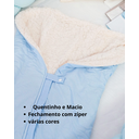 Ver imagem 4 de Saco Porta Bebê Percal e Sherpa com Zíper e Botão Hipoalergenico: Azul