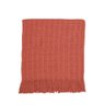 Manta Xale Rubi 1,70m X 1,40m com Franja para Sofá Cama 100% Algodão 01 Peça - Terracota - 1