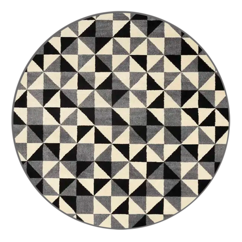 Tapete Aspect Black Tiles 1,5m Redondo São Carlos Geometrico