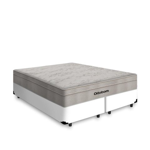 Cama Box Airtech Queen + Colchão de Molas Ensacadas - Ortobom - Spring - 158x198x67cm