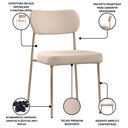 Ver imagem 4 de Kit 4 Cadeiras de Jantar Sienna Aço Carbono Pintura Epóxi Design Industrial Luxo Sala Estar Gourmet