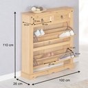 Ver imagem 6 de Sapateira Madeira 2 Portas Basculantes 2 Gavetas 16 Pares Idimex