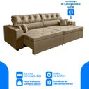 Ver imagem 4 de Sofá Usb, 4 Lugares Smart Retrátil, Reclinável, 262cm, Tecnologia Carregamento 3 Portas Cor Castor
