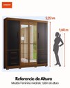 Ver imagem 5 de Guarda Roupa Casal com Espelhos 4 Portas 6 Gavetas Estrela