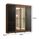 Ver imagem 4 de Guarda Roupa Casal com Espelhos 4 Portas 6 Gavetas Estrela