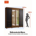 Ver imagem 5 de Guarda Roupa Casal com Espelhos 4 Portas 6 Gavetas Estrela