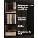 Ver imagem 6 de Guarda Roupa Casal com Espelhos 4 Portas 6 Gavetas Estrela