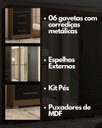 Ver imagem 6 de Guarda Roupa Casal com Espelhos 4 Portas 6 Gavetas Estrela