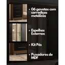 Ver imagem 6 de Guarda Roupa Casal com Espelhos 4 Portas 6 Gavetas Estrela