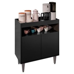 Buffet Balcão Aparador Cantinho do Café Corporativo Escritório 70cm Alice Preto - 1