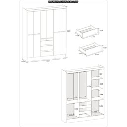 Guarda Roupa Casal 6 Portas 3 Gavetas Athenas  - 4