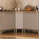 Ver imagem 4 de Balcão para Cozinha Dulce 1 Porta 1 Prateleira MDF 74cm Freijó e Branco