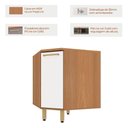 Ver imagem 3 de Balcão para Cozinha Dulce 1 Porta 1 Prateleira MDF 74cm Freijó e Branco