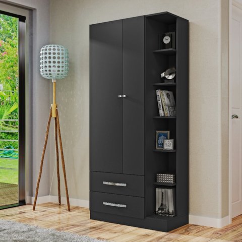 Guarda Roupa Solteiro 2 Portas 2 Gavetas Moju 