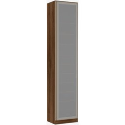 Guarda Roupa Roupeiro Modulado Sapateira 01 Porta Aluminio Inox com Vidro Reflecta Prata Prime Plus - 1