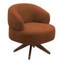 Ver imagem 2 de Poltrona Decorativa Orgânica Living Have Base Madeira Giratória Bouclê Terracota - Desk Design