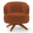 Ver imagem 5 de Poltrona Decorativa Orgânica Living Have Base Madeira Giratória Bouclê Terracota - Desk Design