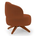 Ver imagem 4 de Poltrona Decorativa Orgânica Living Have Base Madeira Giratória Bouclê Terracota - Desk Design