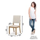 Ver imagem 5 de Kit 2 Cadeiras para Sala de Jantar Milla Bege/Nature