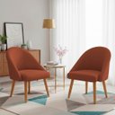 Ver imagem 1 de Kit 02 Poltrona Cadeira para Sala Orgânica Curva Redonda Confortável Reforçada Recepção Suede Terrac